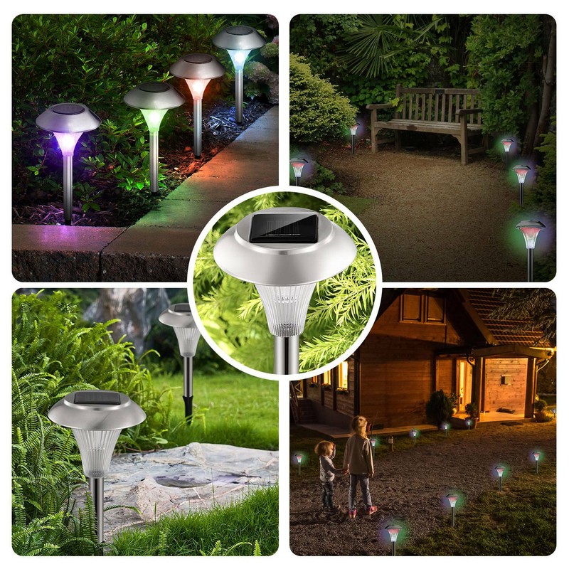 8Pack Solar Power Lights Garden Pathway Landscape LED IP44 Waterproof Lamp gallery