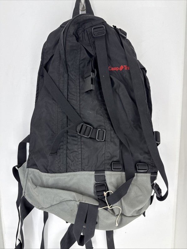 Vintage Camp Trails Backpack, Black Gray Y2K