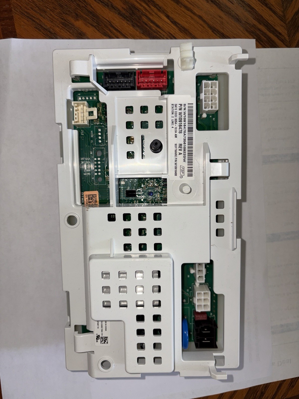 W10916478 Washer/Dryer Main Control Board Module Rev A White gallery