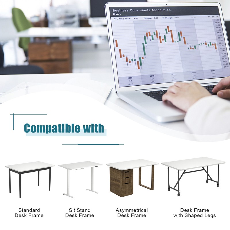 Costway 48"x30" Universal 1-PC Tabletop for Standard & Sit to Stand Desk Frame gallery