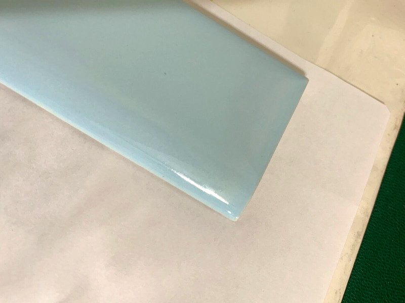 Wenczel Ceramic 2" x 6" Flat Surface Bullnose *Pastel Blue* Gloss *2* pcs gallery