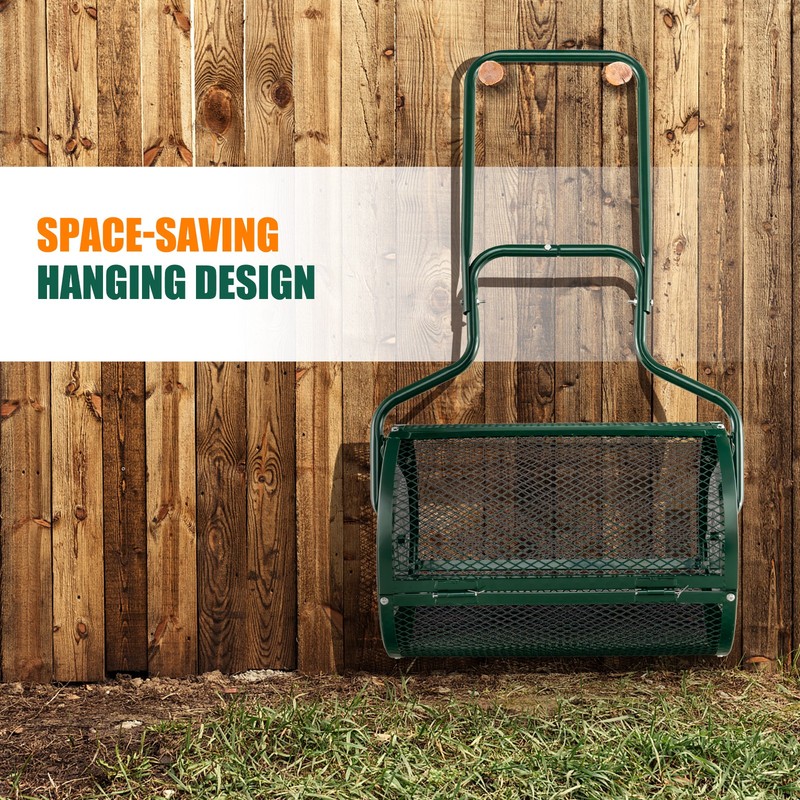 27" Compost Spreader Peat Moss Spreader Heavy Duty Garden Metal Mesh Roller gallery