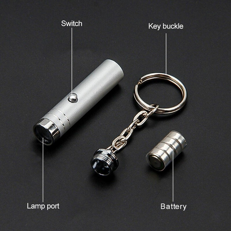 2X Mini UV LED Blacklight Light Flashlight Keychain Cash Inspection Lamp Torch gallery