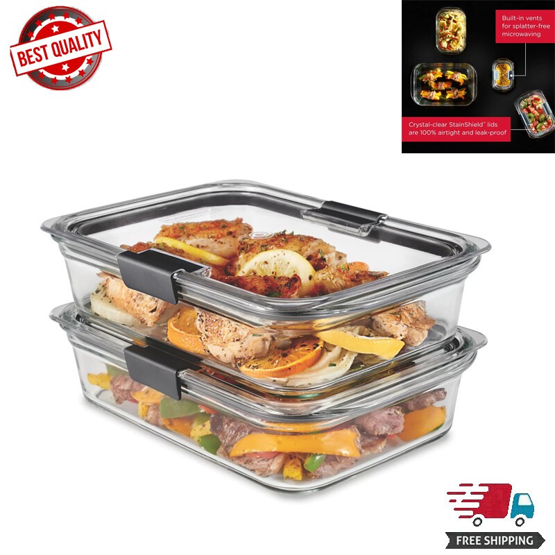 2-Pack Glass Food Storage Containers With Lids 100% Airtight Oven Safe Cookware gallery