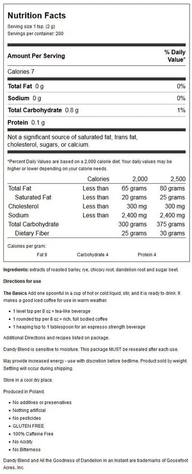 Dandy Blend Instant Herbal Beverage with Dandelion 14.1 oz Pkg gallery