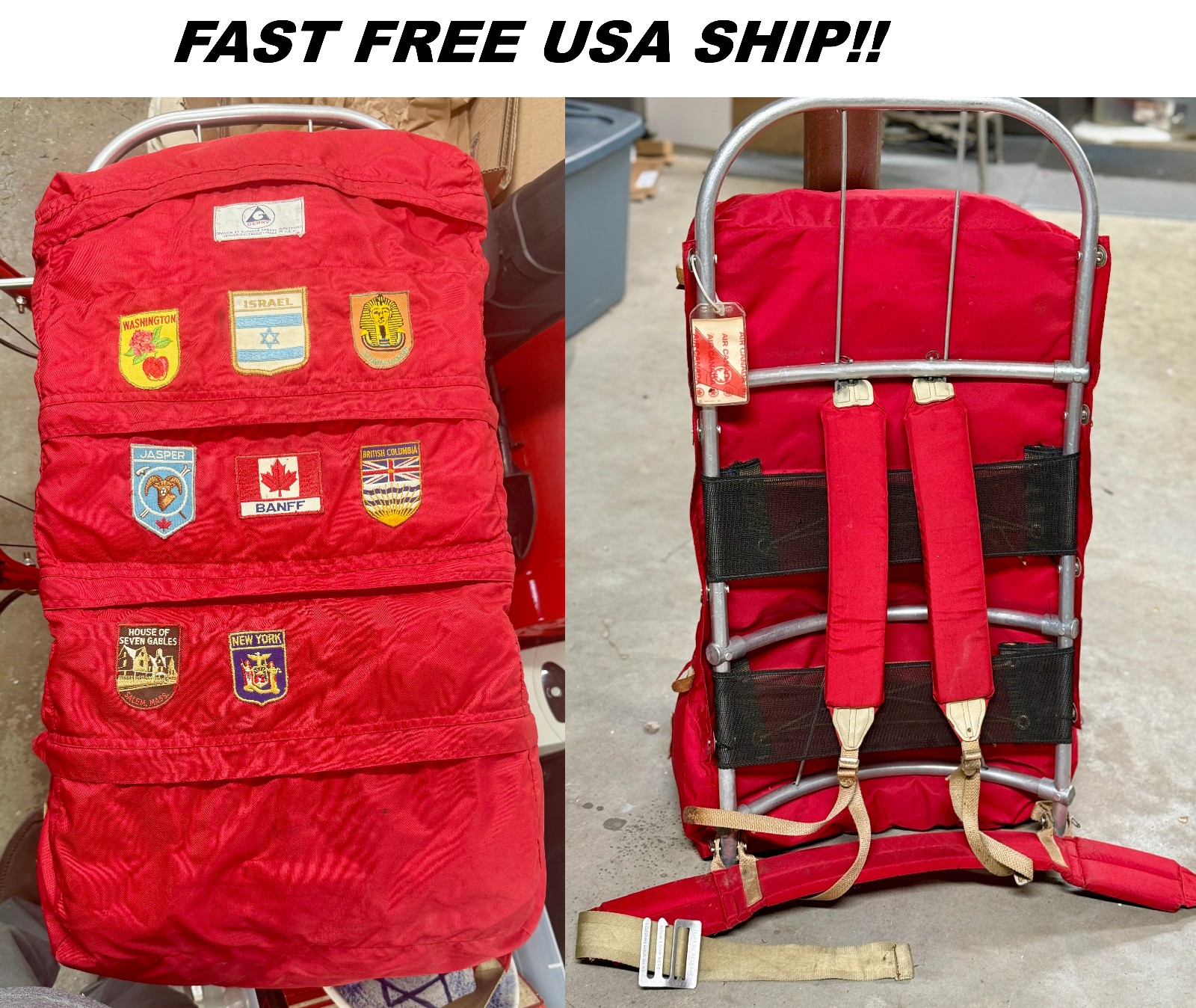VTG 70s Gerry Denver CO Lightweight External Frame Red Backpack Rucksack