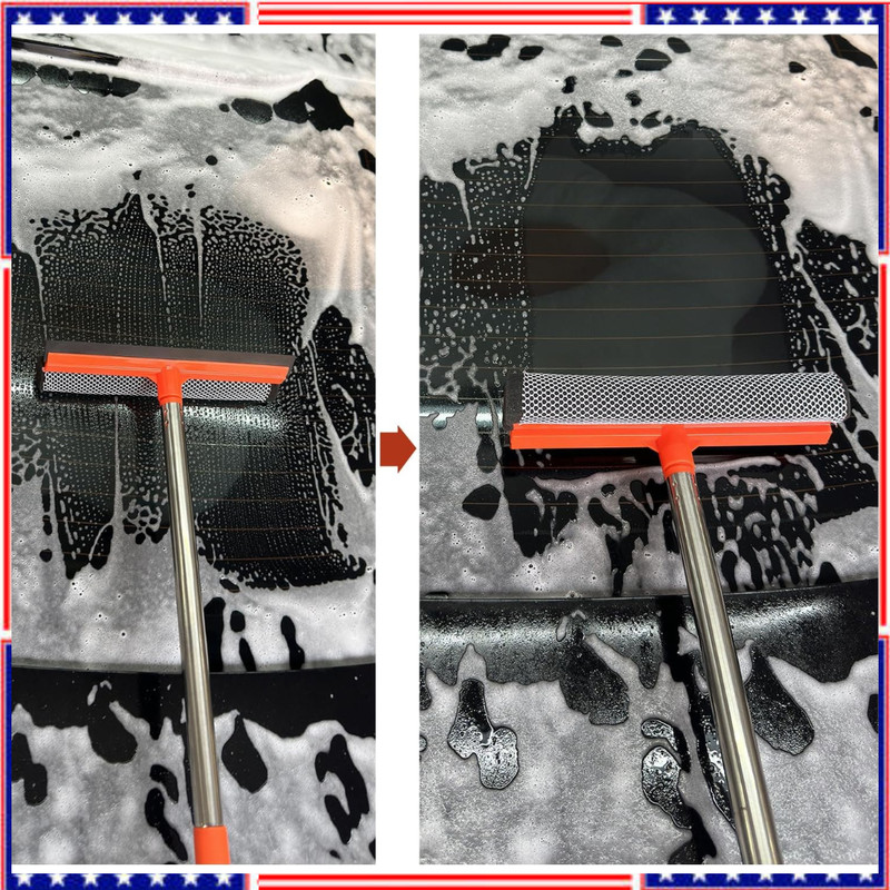 Windshield Cleaner Tool 2 in 1 Car Window Squeegee with Extendable Handle gallery