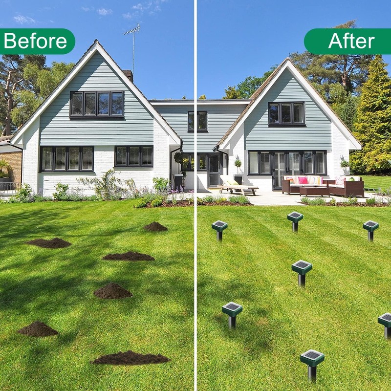 6 Pack Solar Ultrasonic Pest Repeller Mole Vole Snake Gopher Deterrent Garden gallery