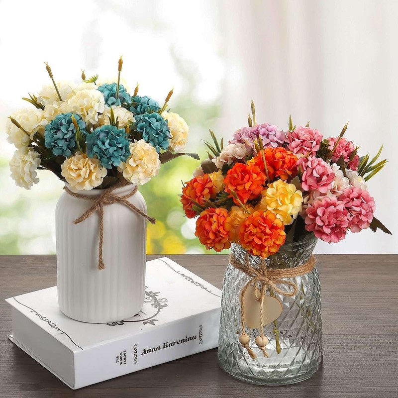 1-5Bundle Artificial Hydrangea Flower Silk Bouquet Party Home Decor UV Resistant gallery