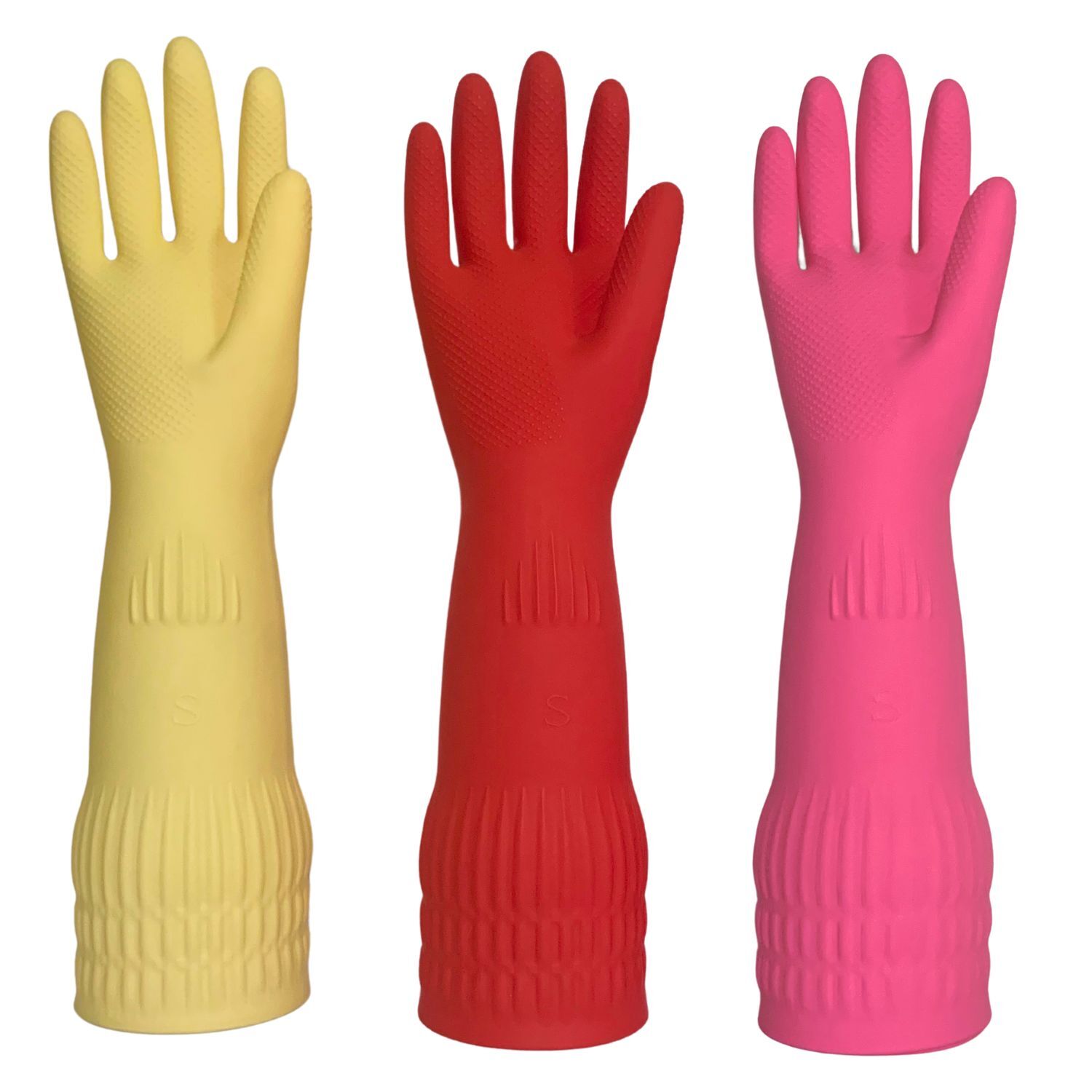 Heavy duty Reusable Long Rubber Dishwashing & Cleaning Gloves 3 or 6 Pairs gallery