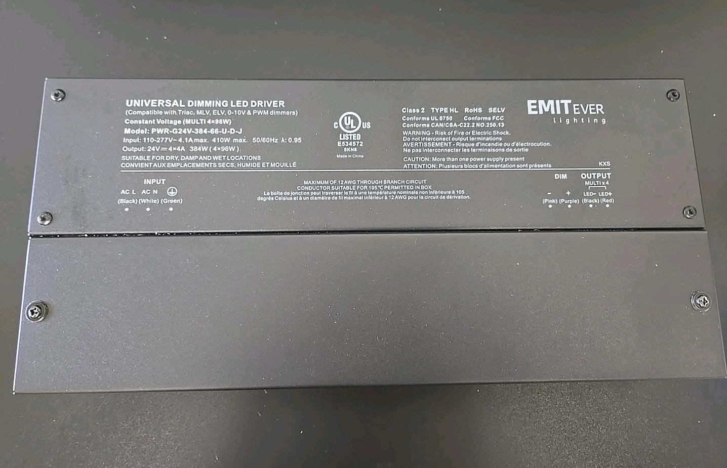 Dimmable Led Driver 384W AC 110V-277V DC 24V Transformer Potentiometer. Class 2 gallery