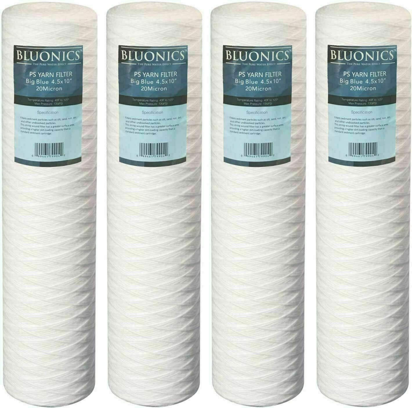 Bluonics 4-pack 4.5" x 20" String-wound Yarn Sediment (20 Micron) gallery