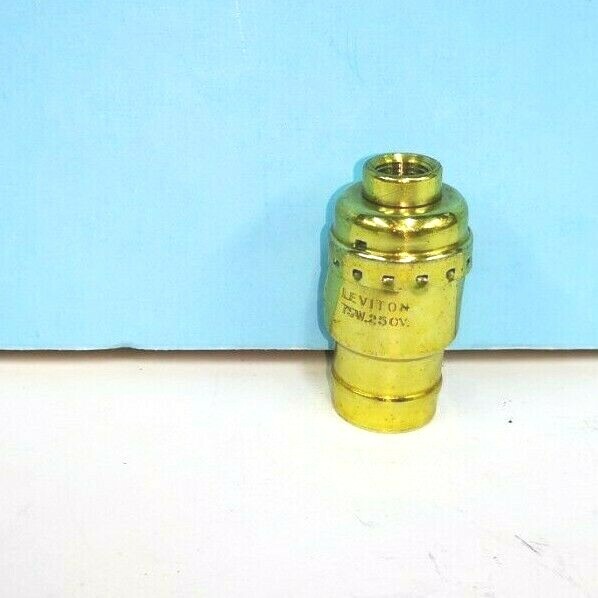 Leviton Intermediate Base Keyless Polish Brass Finish SOCKET 75W 250V NEW 501-PB