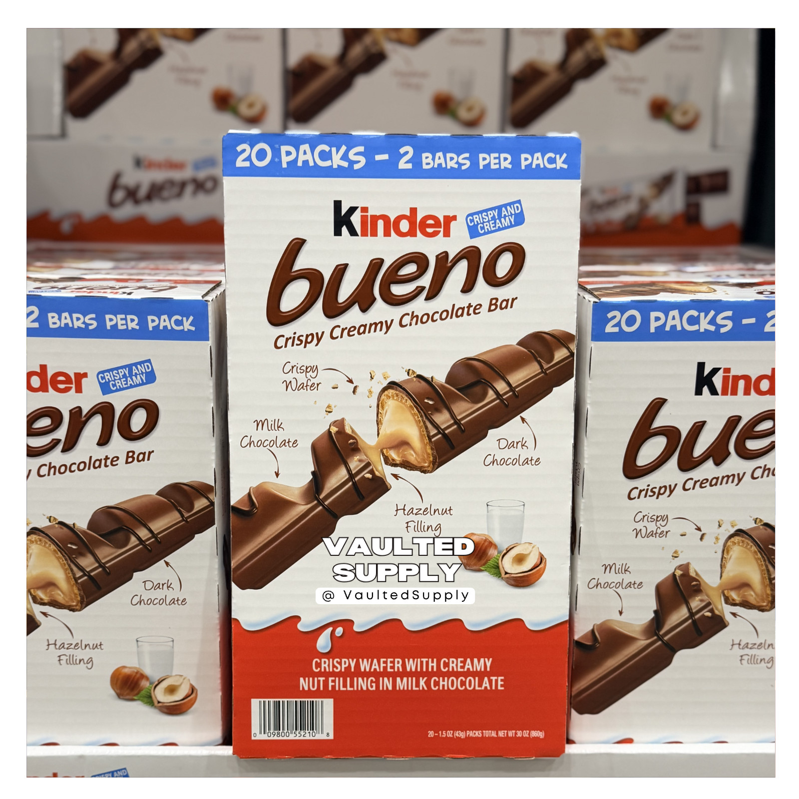 Kinder Bueno Chocolate Bars 2 Pack Bulk 40 Packs 80 Bars Crispy Creamy gallery