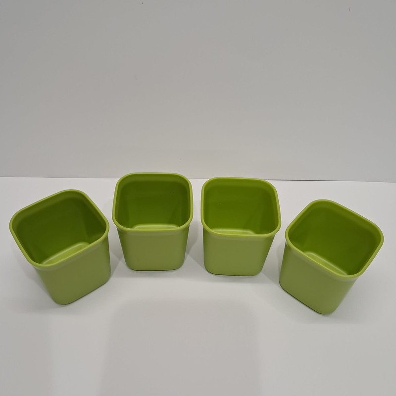 Tupperware Mini Stackable Containers Set of 4 Green 2oz 80mL No Lids gallery