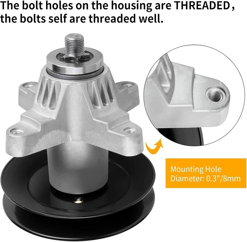 MTD Compatible 618-04126 Mower Spindles - 3 Pack with Mounting Kit gallery