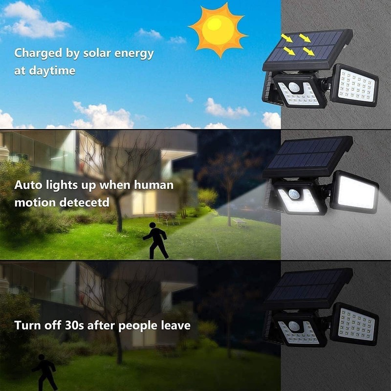 2 Pack LED Motion Sensor Solar Lights ,Outdoor IP65 Waterproof Security Lamp HOT gallery