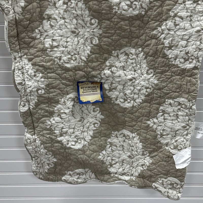 Cracker Barrel Daryn Reversible Whole Cloth Quilted Sham Standard Size Damask gallery