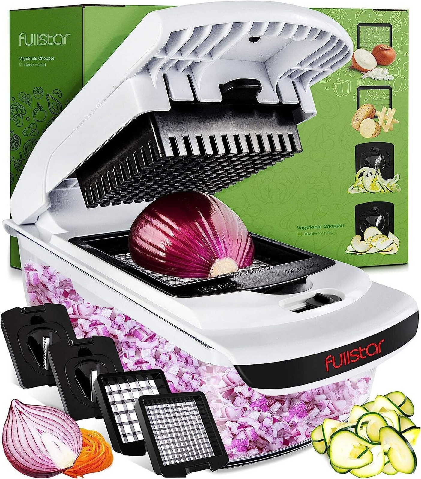 Fullstar Vegetable Chopper - Spiralizer Vegetable Slicer - Onion Chopper with... gallery