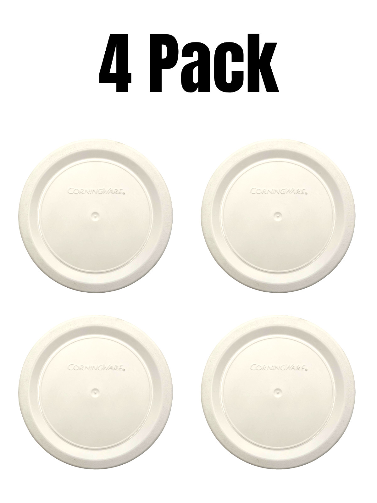 CorningWare 4-Pack White Sealing Replacement Lid Cover Round 4.25 7oz R-7-PC NEW gallery
