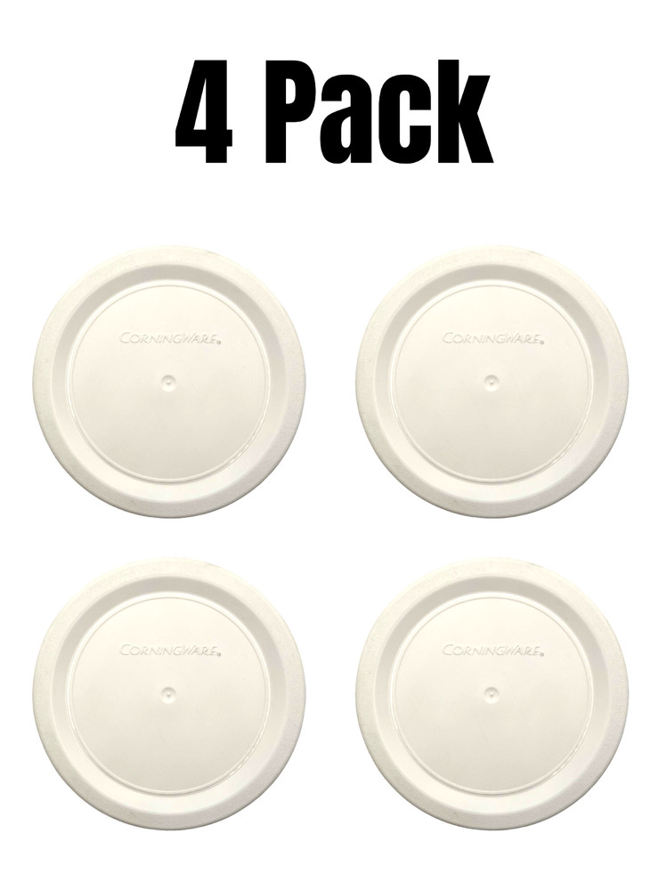 CorningWare 4-Pack White Sealing Replacement Lid Cover Round 4.25 7oz R-7-PC NEW
