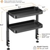 ARES WING 2 Tier Clamp On Desk Shelf 16 Inch Black gallery