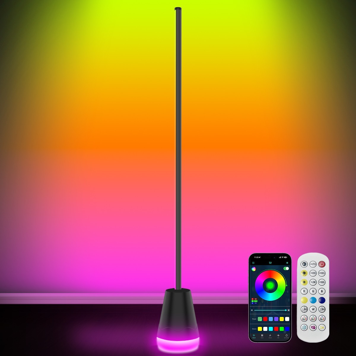 2pc 56" Smart LED Floor Lamp RGB Remote & APP Control Music Sync Corner Lighting gallery