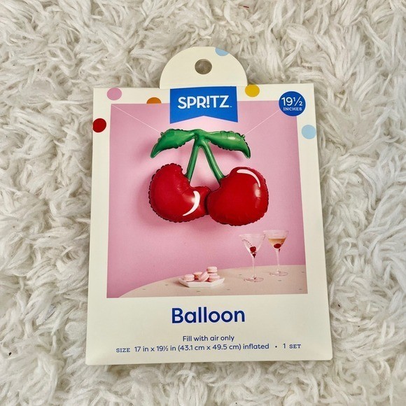 Spritz Cherry Foil Balloon 19.5 Inch Red Fruit Shape Party Decor New gallery