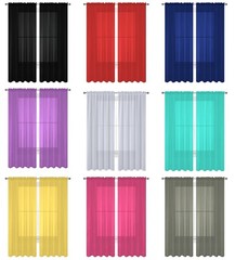 2 Pack Fully Stitched Sheer Window Curtain Panel Drapes 63″ 84″ 95″ 108″ 120″L
