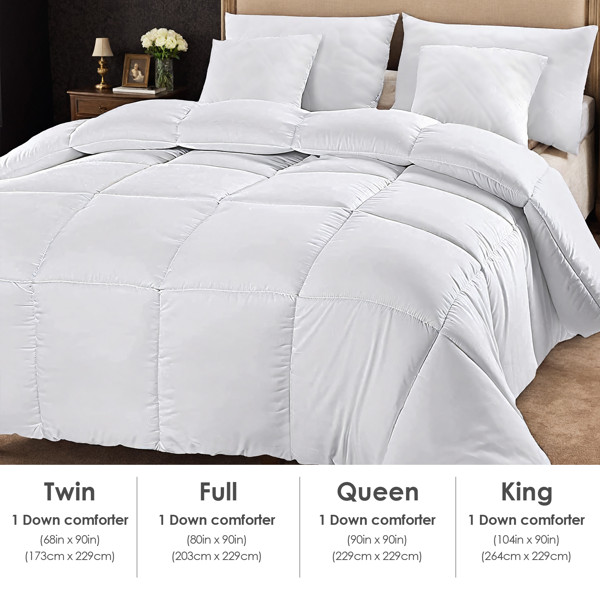 White Down Alternative Comforter All Season Machine Washable Bed Breathable King gallery