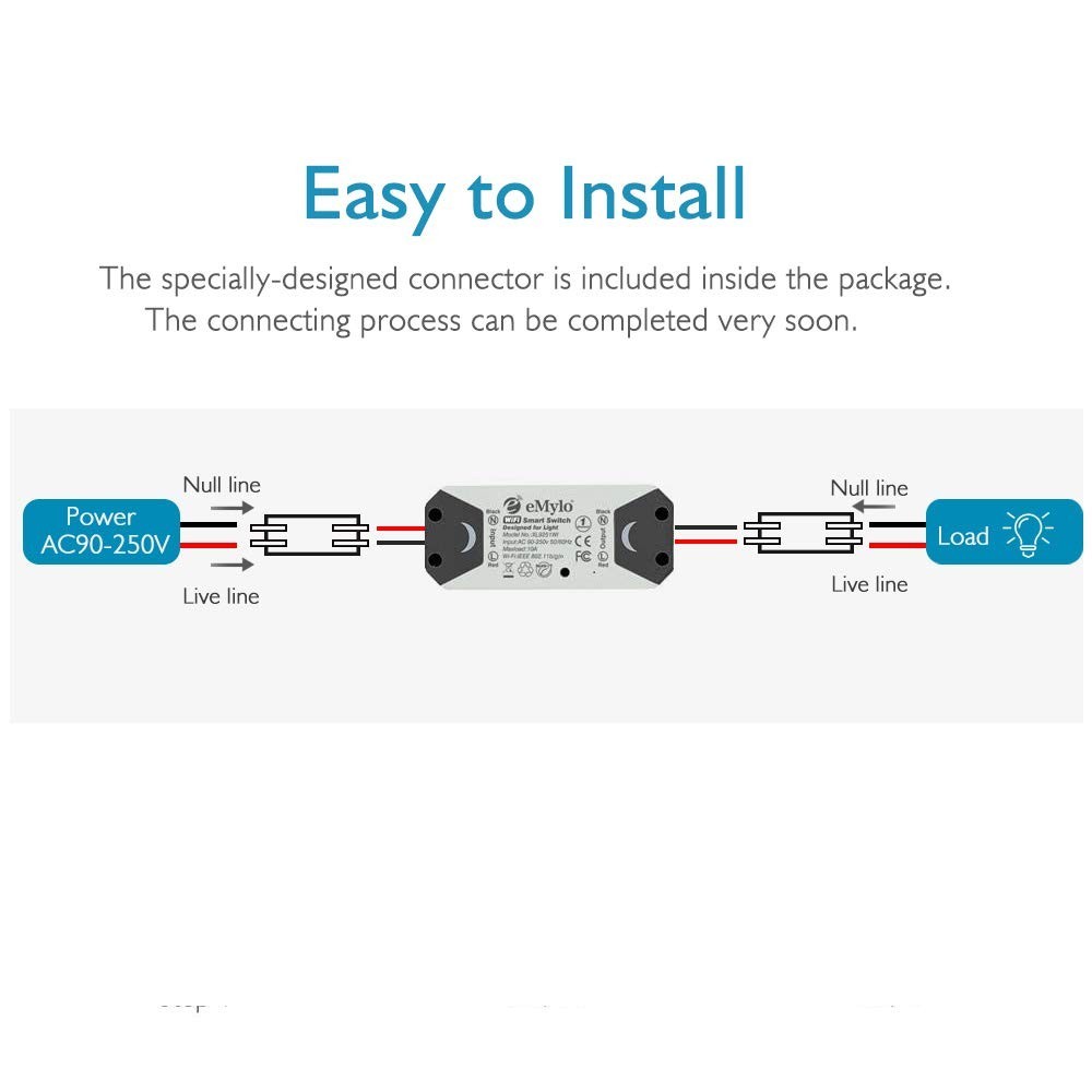 eMylo WiFi Smart Switch Module Light Wireless Alexa Google APP Remote Control 2p gallery
