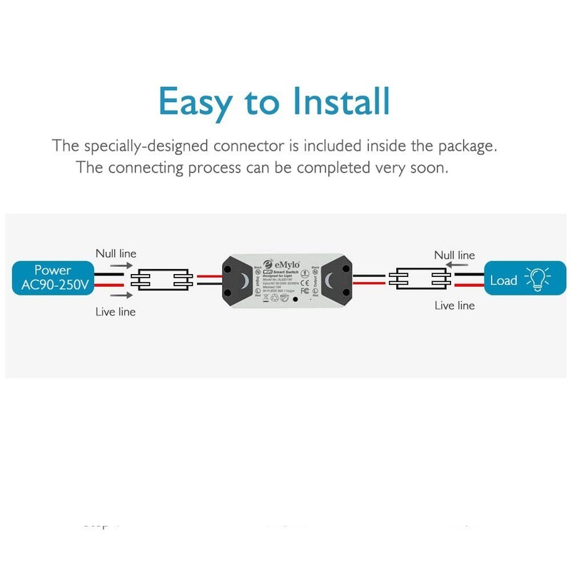 eMylo WiFi Smart Switch Module Light Wireless Alexa Google APP Remote Control 2p gallery