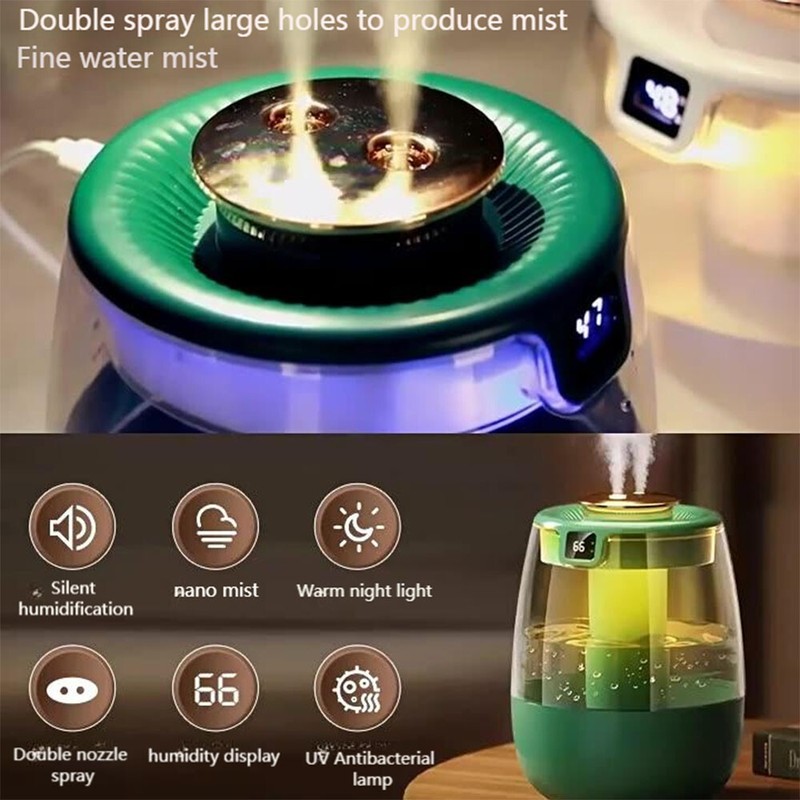 Smart Digital Humidifier: 3 Spray Modes,Dual Nozzles & Nano Moisturizing gallery
