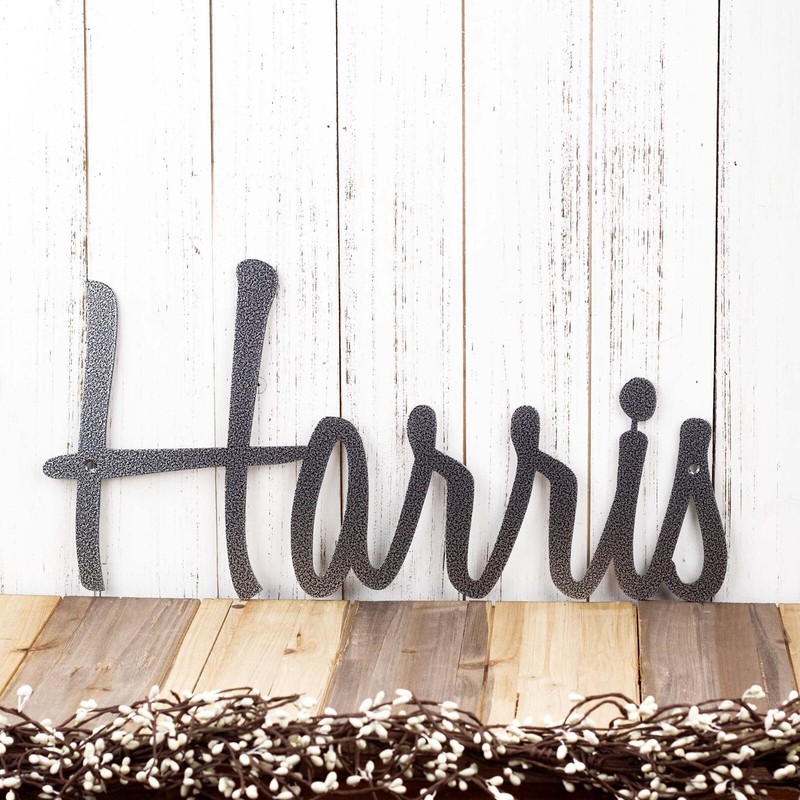 Personalized Script Metal First or Last Name Word Wall Art, Custom Newborn Baby gallery