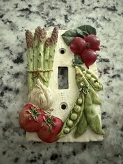 Vintage Single Switch Light Switch Cover. Veggie Themed