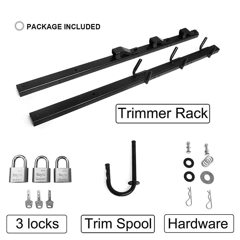 TIEWARDS 3-Place Weeder Trimmer Rack Holder for open Landscape Trailer Lockable gallery