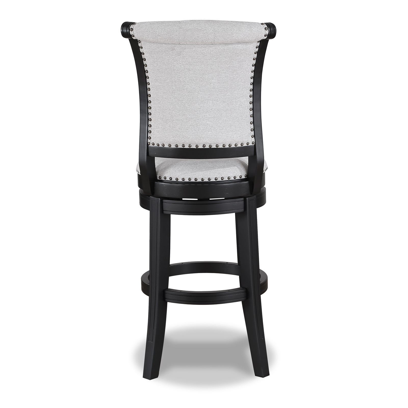 2pc Bar Stools Curved Backrest Button-Tufted Swivel Black Frame gallery