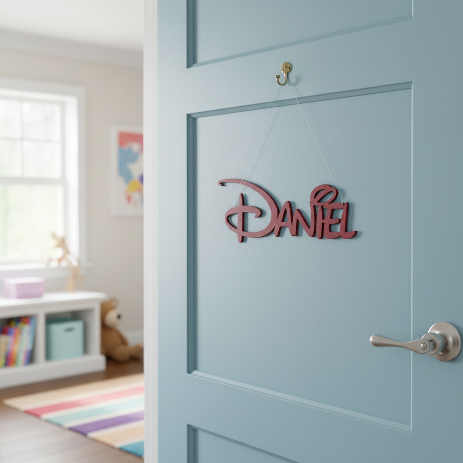 Personalized Disney-Style Name Sign – Custom Wooden Nursery Kids Room Wall Decor gallery
