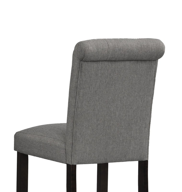 Leviton Solid Wood Tufted Asons Barstool, Set of 2, Grey gallery
