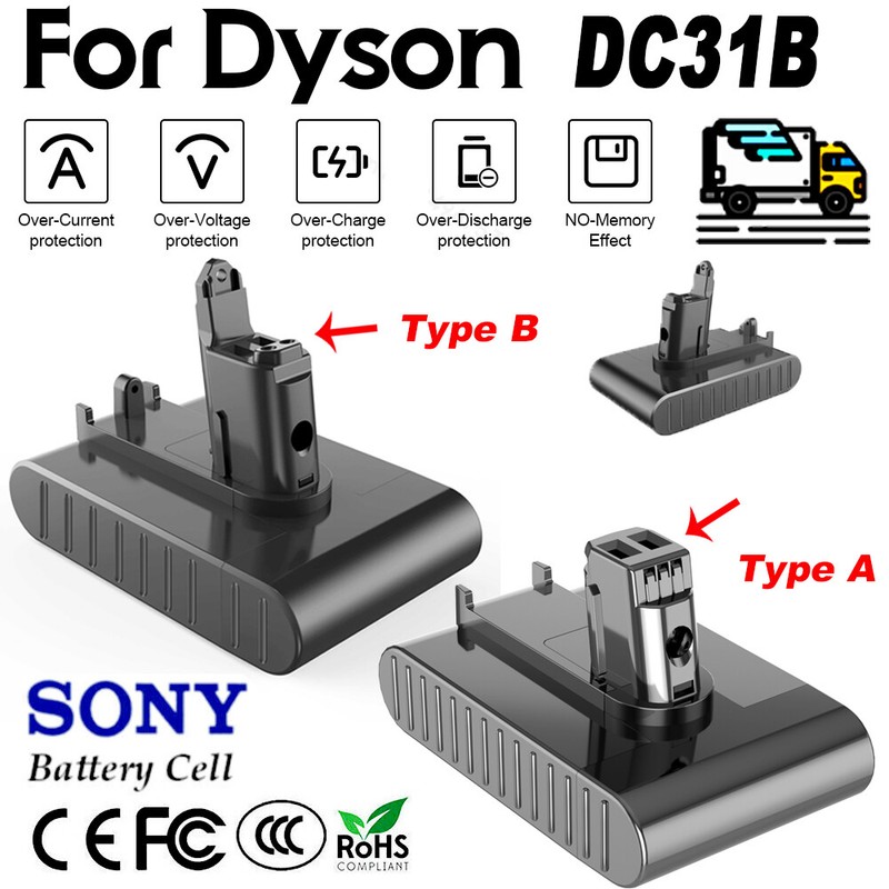 DC31 Replacement Battery For Dyson DC31 Type A/B DC34 DC35 DC44 8000mah 6000mah gallery