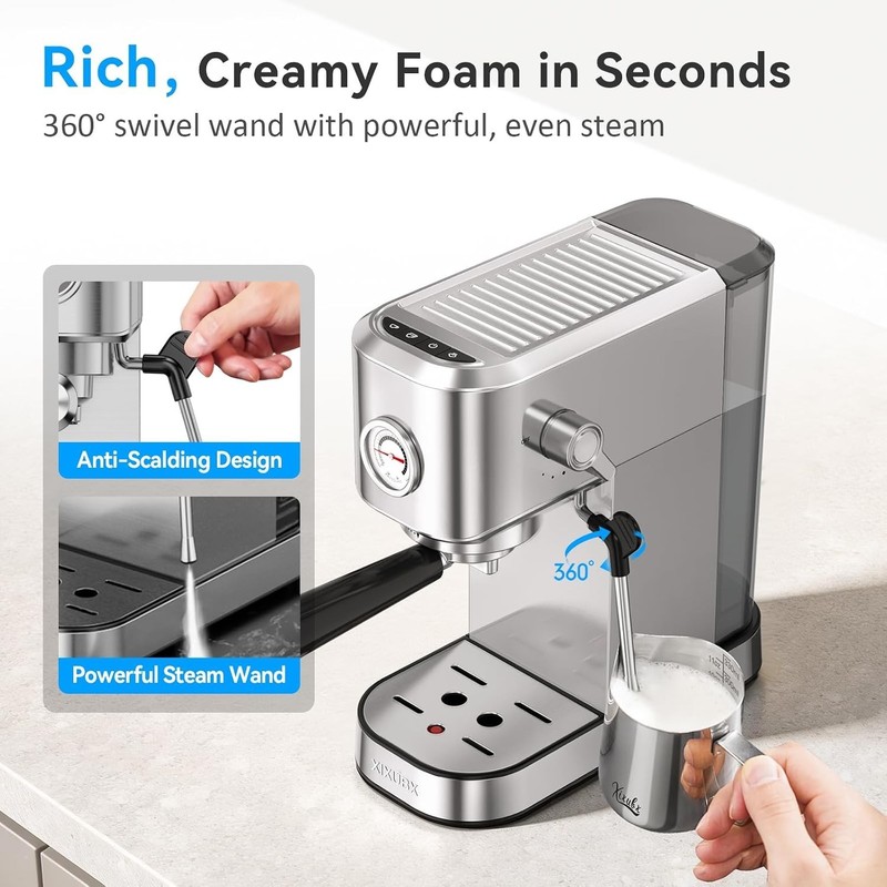 Espresso Machine Coffee Maker with Milk Frother and 42oz Water Tank gallery