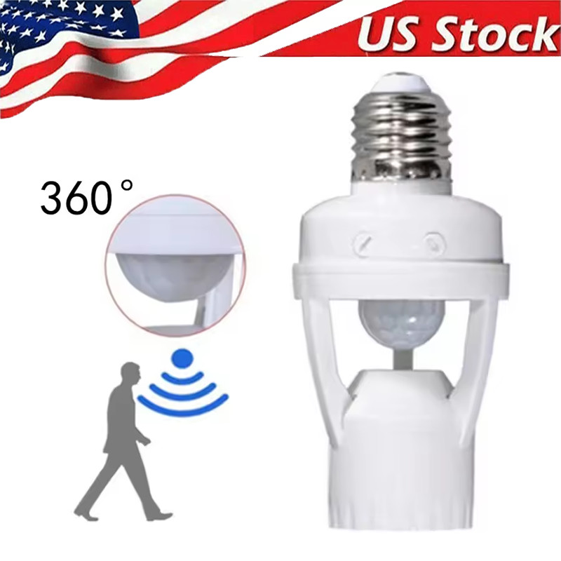 Infrared PIR Motion Sensor E27 LED Light Lamp Bulb Holder Socket Switch 110/220V gallery