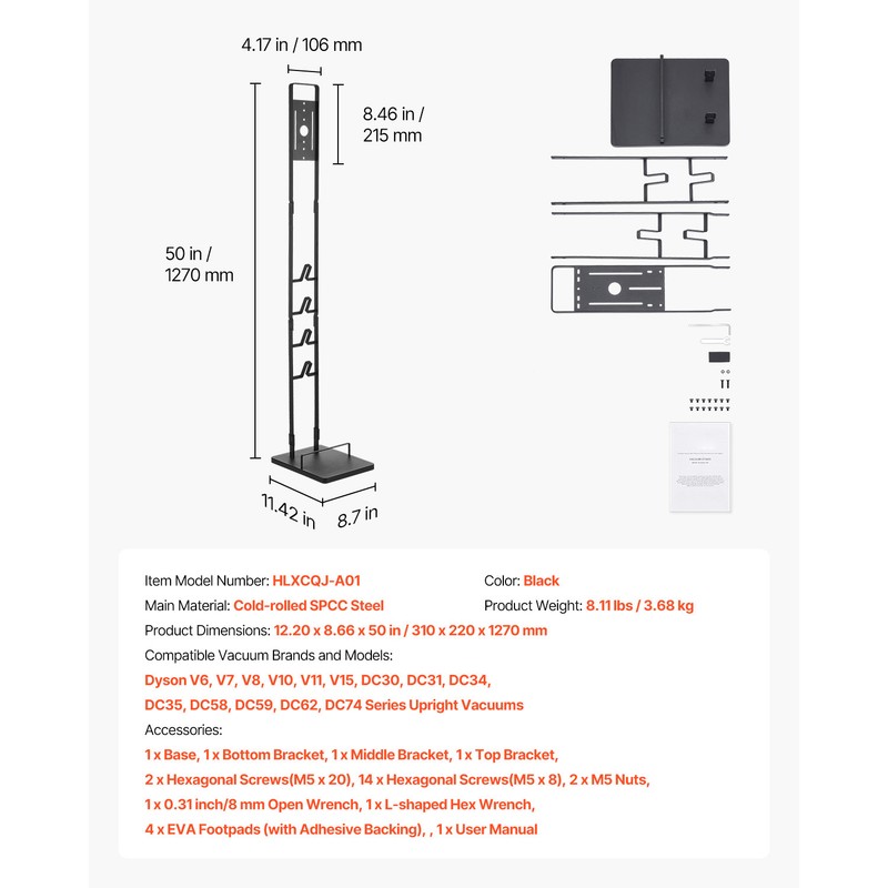 Vacuum Stand for Dyson Multi-Models Stable Storage Bracket Holder with 4 gallery