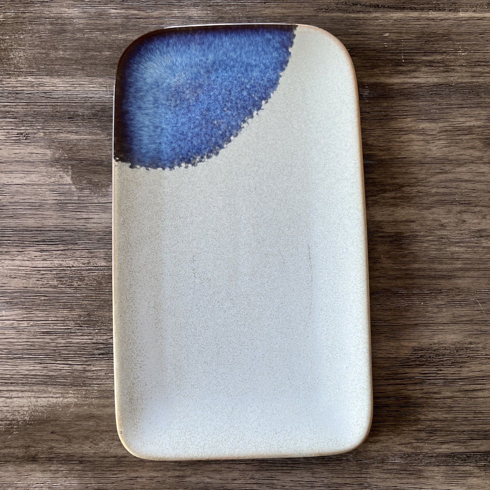 Levi Strauss x Target - Neutral Blue Reactive Glaze Stoneware Platter 12 x 7 in gallery