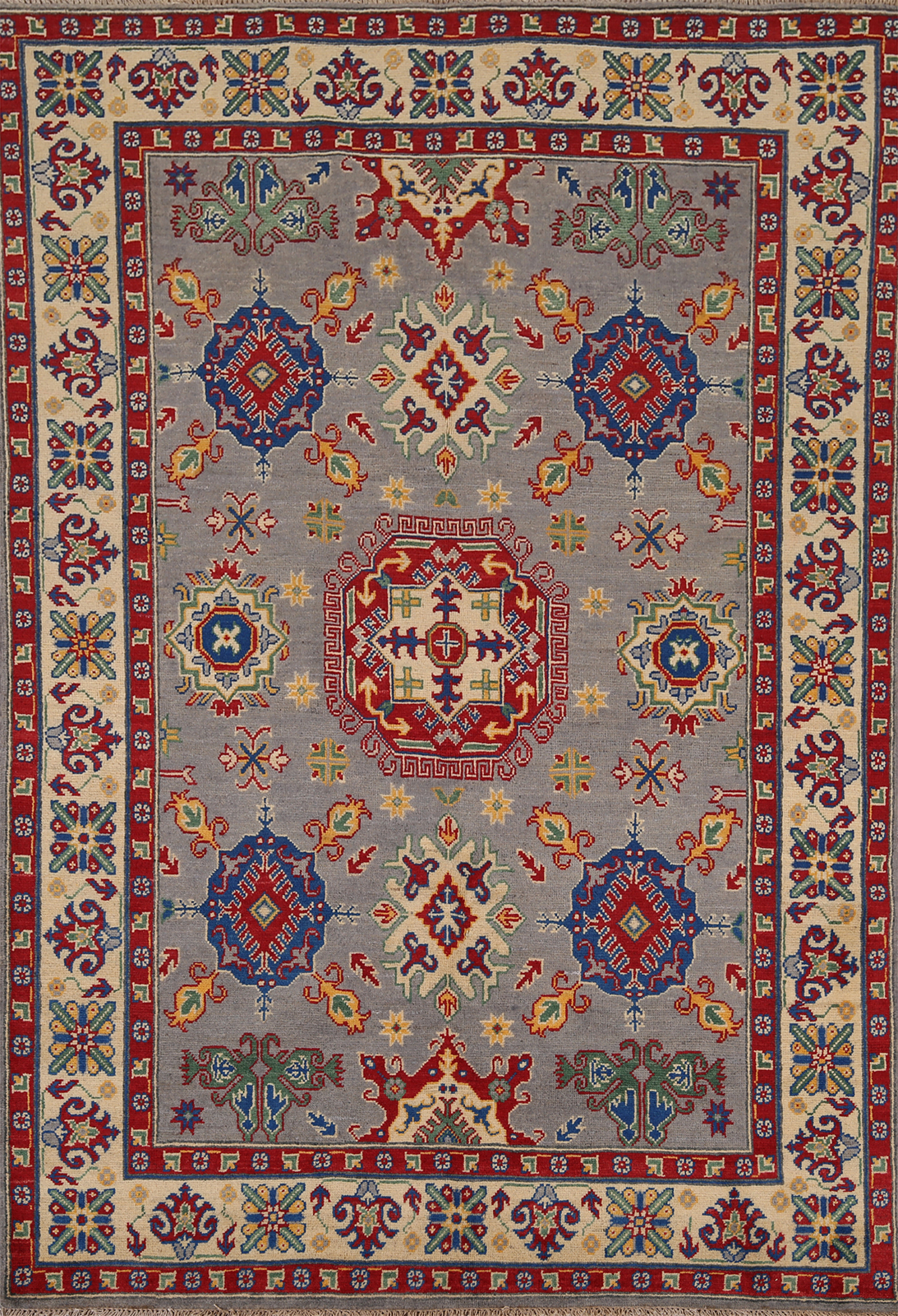 Artisan Kazak Pakistani Rug Wool Hand-Knotted Craftsmanship 5x7 ft gallery