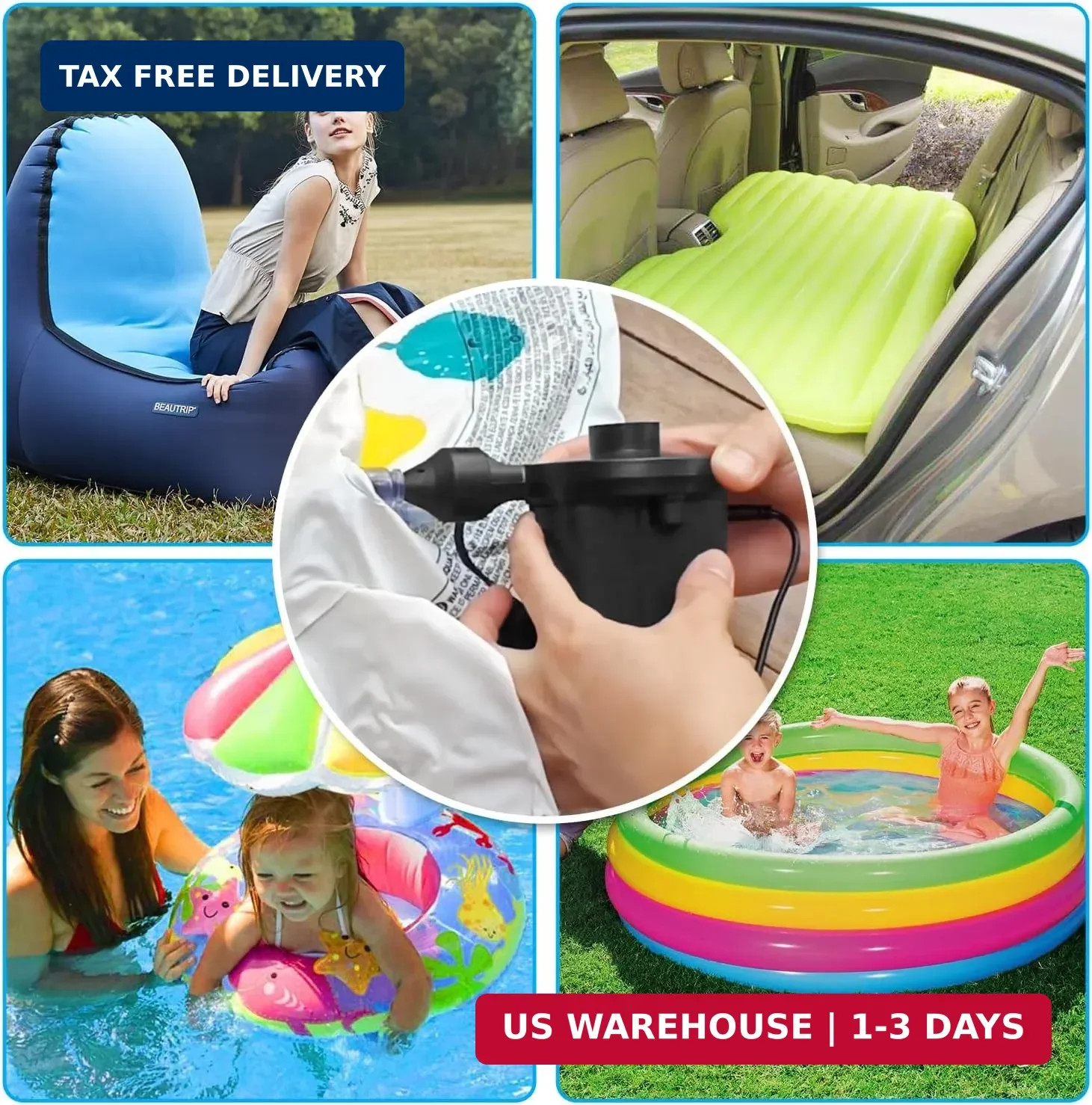 Newpol Inflatable Bed Pump, Electric Air Pump(100 Gallon/Min) for Air Mattress B gallery