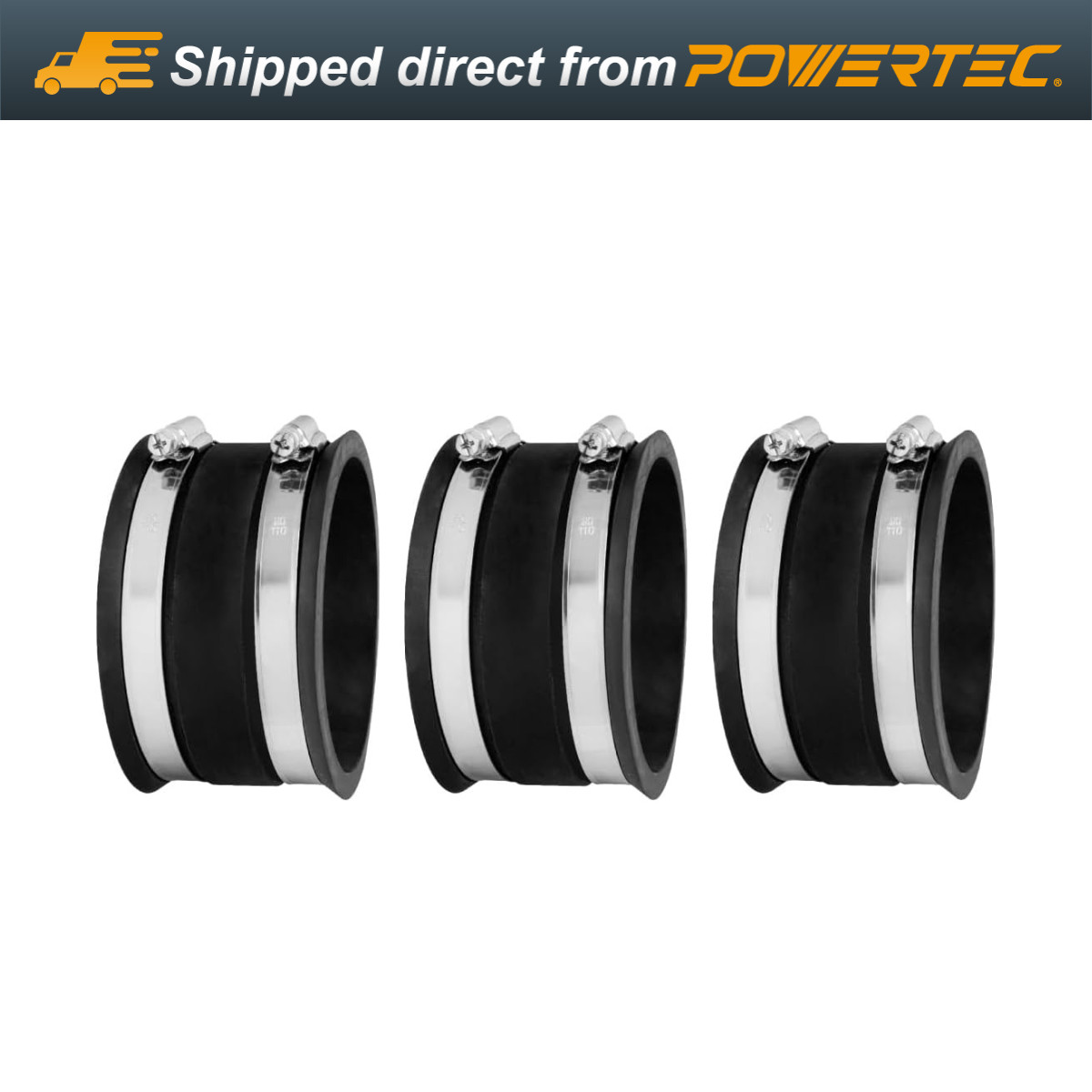 POWERTEC 70149-P3 Dust Control Flex Cuff with Steel Clamps, 4-Inch, 3 PK gallery