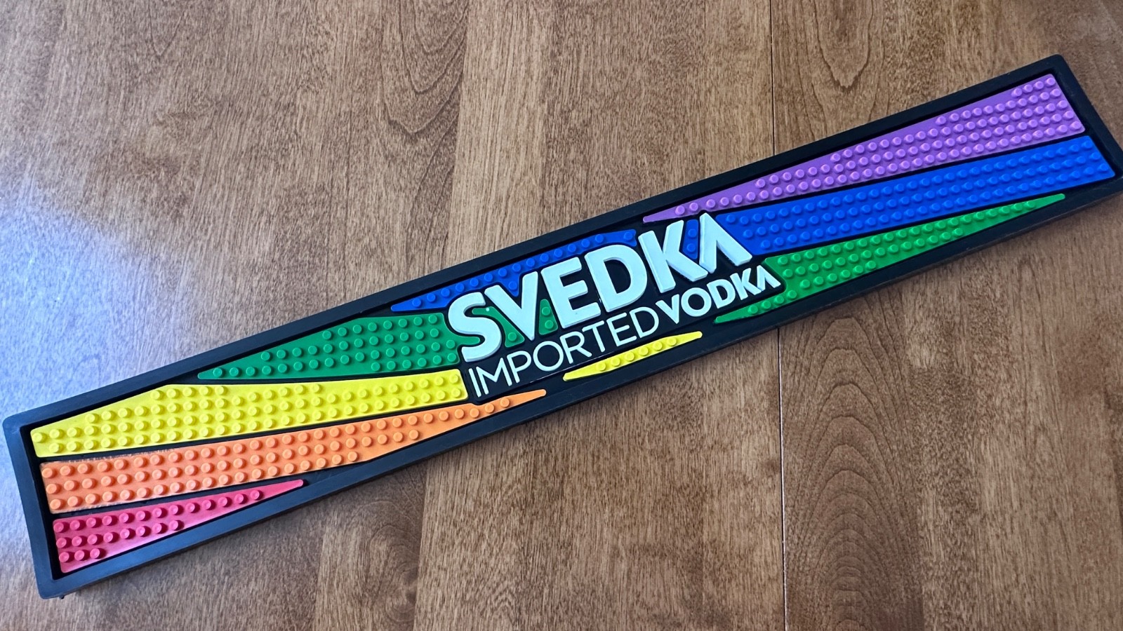 NEW Svedka Imported Vodka Rubber Bar Mat Colorful Branded Home Bar Rainbow gallery