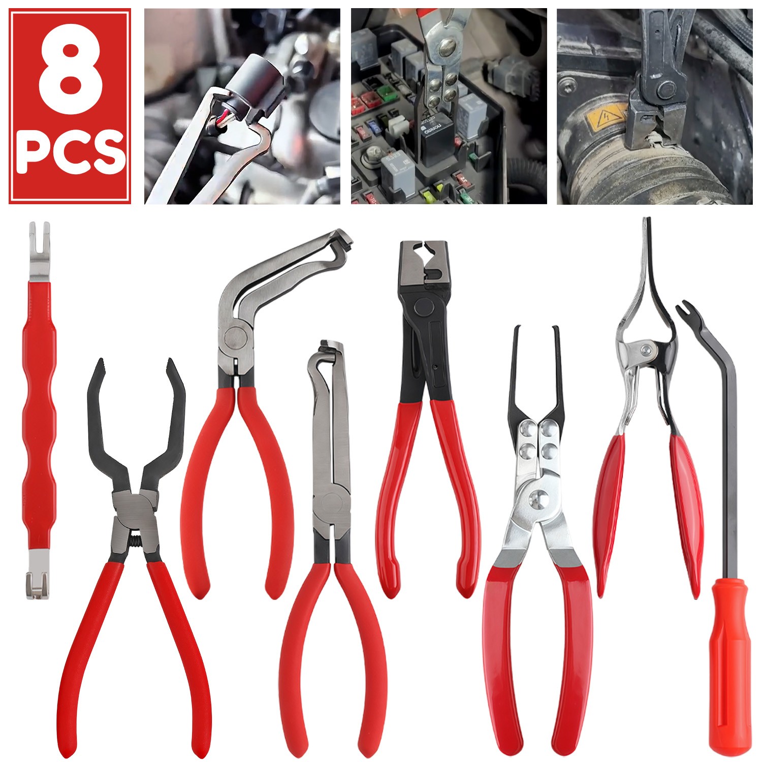 Electrical Disconnect Pliers Set – Automotive Terminal Removal Tool Kit 8pcs gallery