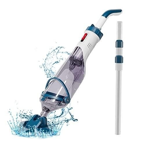 Cordless Pool Vacuum With Telescopic Pole 18.5 Gpm Rechargeable Cleaner